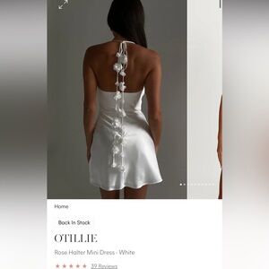 OTILLIE Rose Halter Mini Dress - White NWT